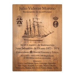 Placa Personalizada de Teca – Recuerdo Buque Escuela Juan Sebastián de Elcano