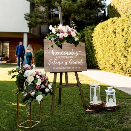 💍 Cartel de Madera Personalizado para Bodas ✨ Bienvenida Elegante y única
