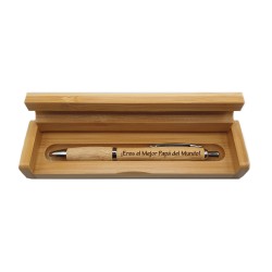 🎁 Regalo en madera: set de bambú con bolígrafo grabado Día del Padre