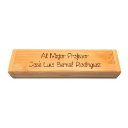 🎓 Set de caja de bambú y bolígrafo | Detalle elegante para profesores