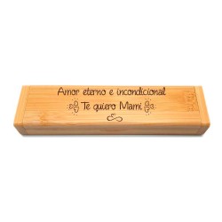 Regalo para Mamá 💖 | Set de Caja de Bambú con Bolígrafo Personalizado
