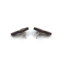 Conjunto de Collar y Pendientes ✝️ de Madera de Roble Hechos a Mano