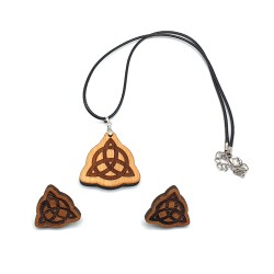 Conjunto Celtic Spirit 🌿 Triqueta Celta en Madera Artesanal ✨