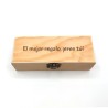 Set Bolígrafo Madera Rojiza y Caja Grabado Laser