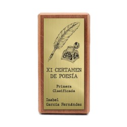 Premio de madera de caoba personalizado para certamen elegante
