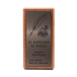Premio de madera de caoba personalizado para certamen elegante