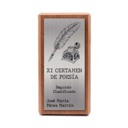 Premio de madera de caoba personalizado para certamen elegante