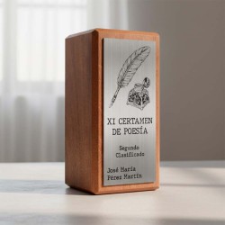Premio de madera de caoba personalizado para certamen elegante