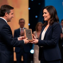 Premio de madera de caoba personalizado para certamen elegante