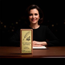 Premio de madera de caoba personalizado para certamen elegante