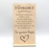 Tarjeta Te Quiero Papá de Madera para Regalar