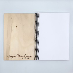 📖 Cuaderno personalizado de madera | Regalo único y motivador