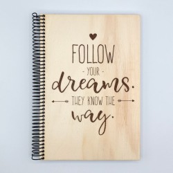 📖 Cuaderno personalizado de madera | Regalo único y motivador