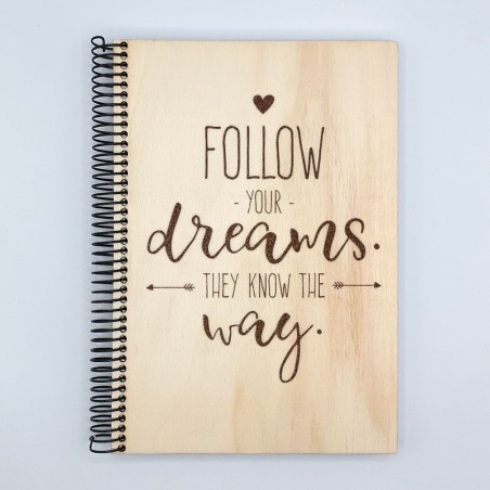 📖 Cuaderno personalizado de madera | Regalo único y motivador