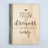 📖 Cuaderno personalizado de madera | Regalo único y motivador