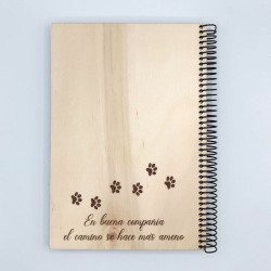 Cuaderno con Tapa de Madera Caminando