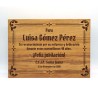 Placas de homenaje en madera natural para "La Mejor Profe".