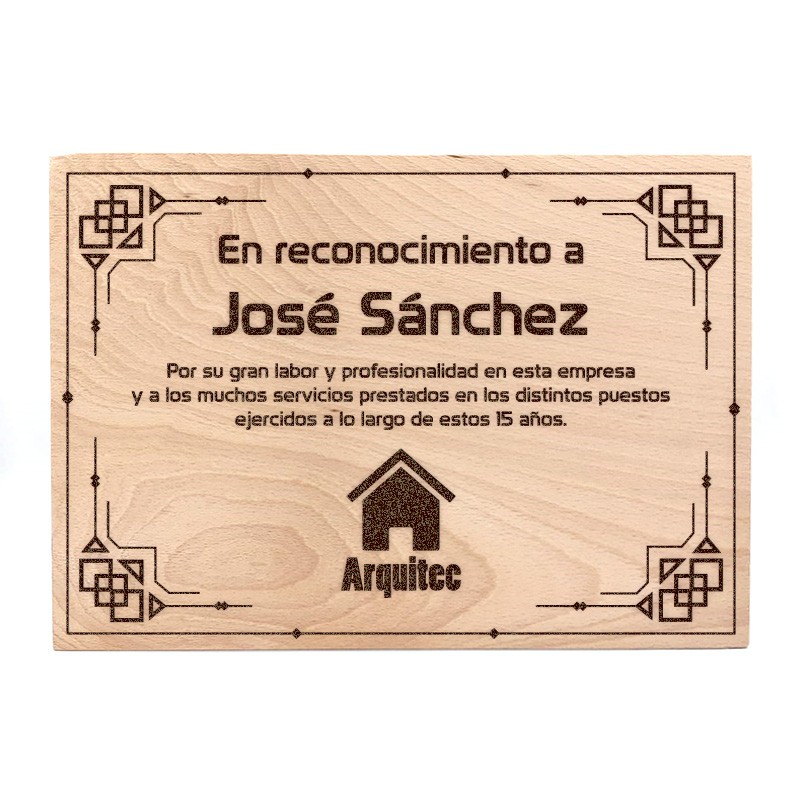 Placas Conmemorativas de Madera Personalizadas