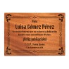 Placas de homenaje en madera natural para "La Mejor Profe".