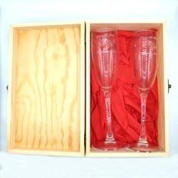 Copas Personalizadas Para Bodas Con Caja de Madera Alianzas